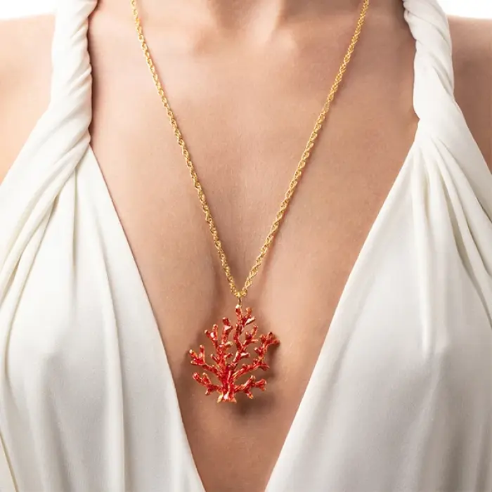 Collana Pendente Corallo
