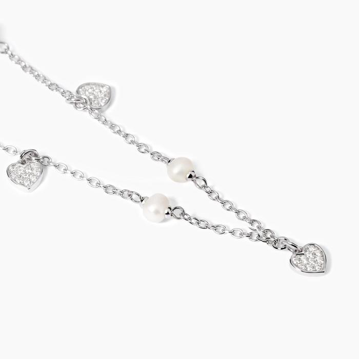 Collier ras du cou avec perles de culture et pendentifs cœur Viva la Vida