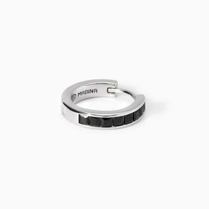 Boucles d'oreilles créoles Monomania en zircone noire pour homme