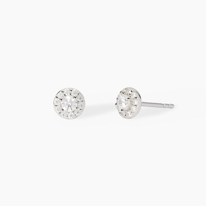 Boucles d'oreilles à tige en zircone milanaise