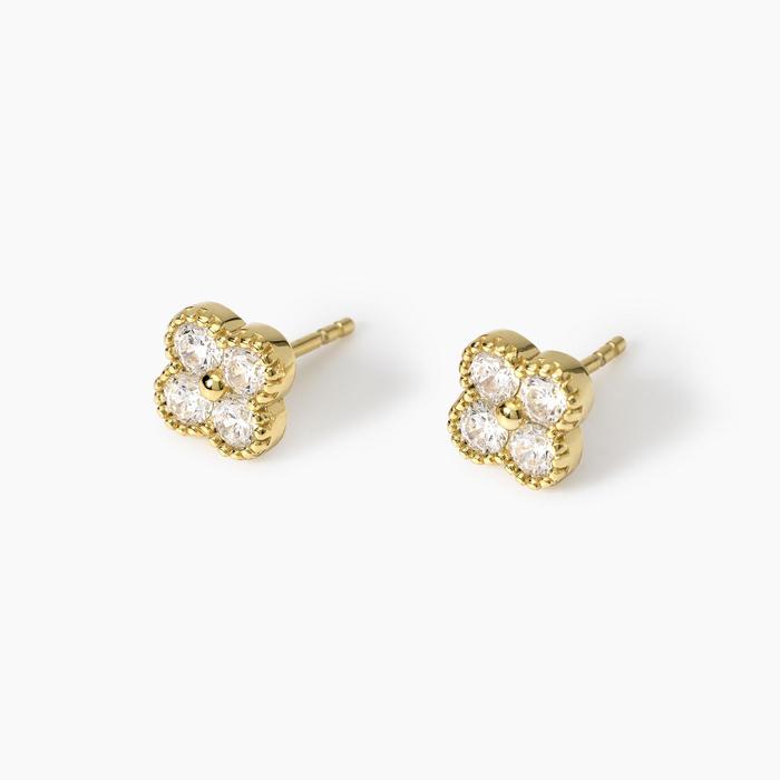 Boucles d'oreilles fleur de jasmin en zircone