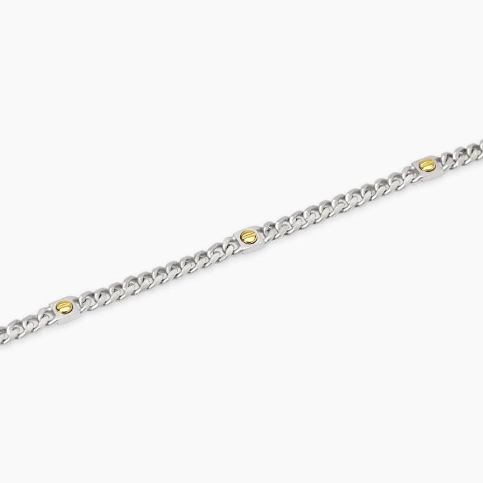 Bracciale regolabile con catena groumette e viti Screw