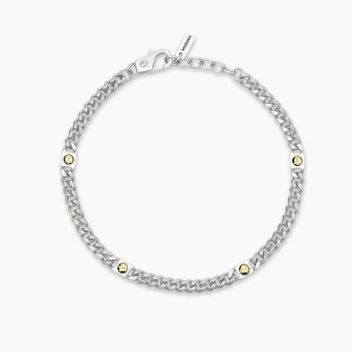 Bracciale regolabile con catena groumette e viti Screw
