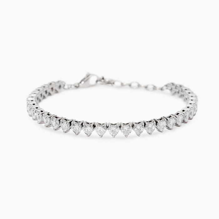Bracciale tennis cuore con zirconi bianchi Style 60