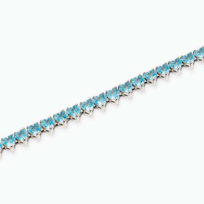 Bracciale tennis cuore con zirconi azzurri Style 60