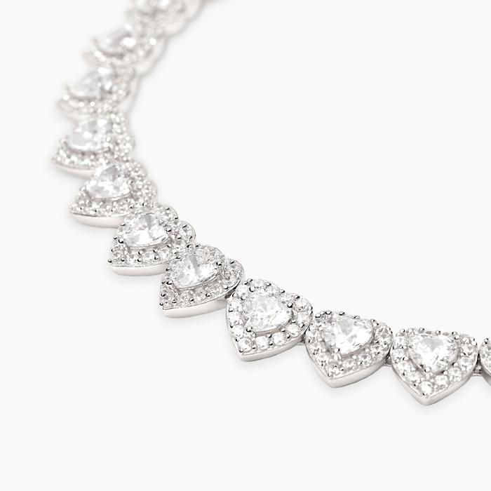Bracciale tennis con cuori in zirconi bianchi LOVE AFFAIR