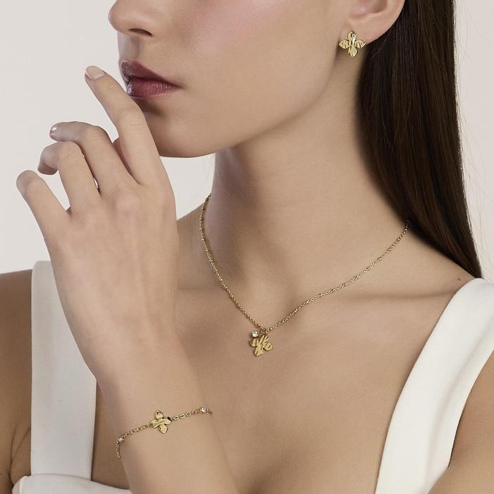Bracciale dorato con fiori Style 66