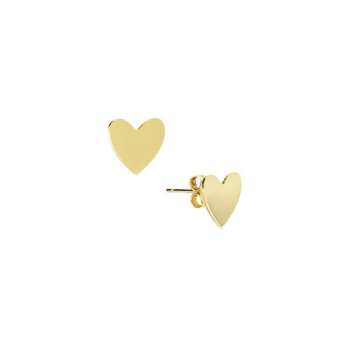 Boucles d'oreilles en or véritable en forme de cœur