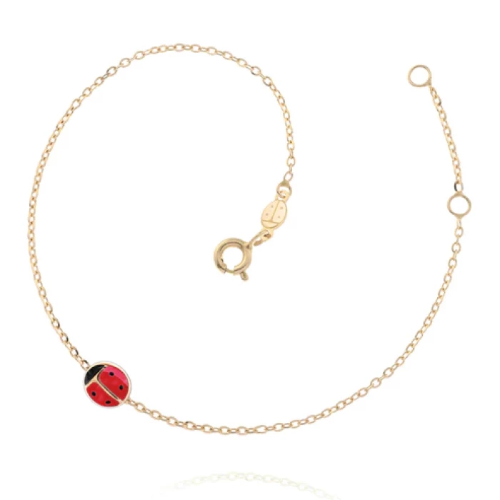 Real Gold Ladybug Bracelet