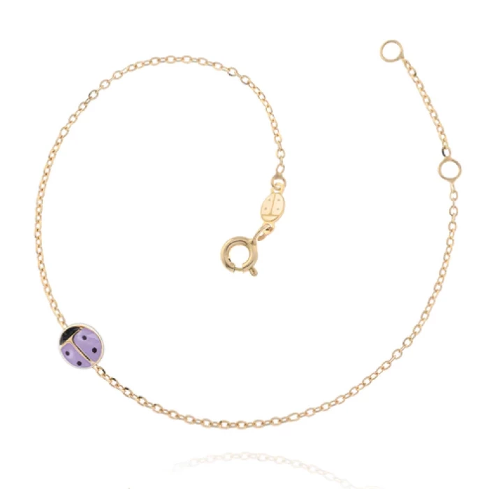 Real Gold Ladybug Bracelet