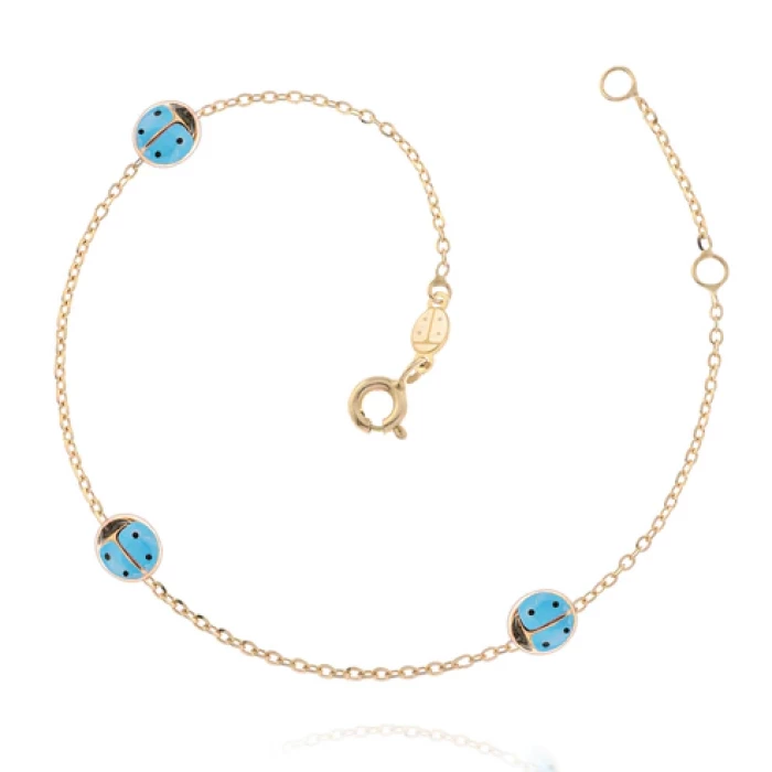 Bracelet coccinelle en or véritable