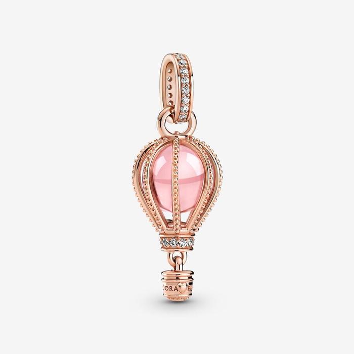 Pink Hot Air Balloon Pendant Charm