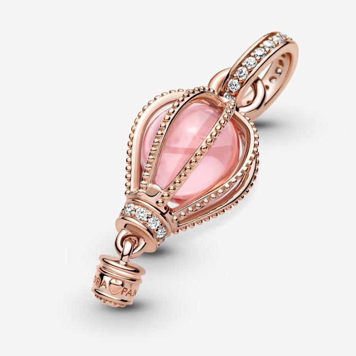 Pink Hot Air Balloon Pendant Charm