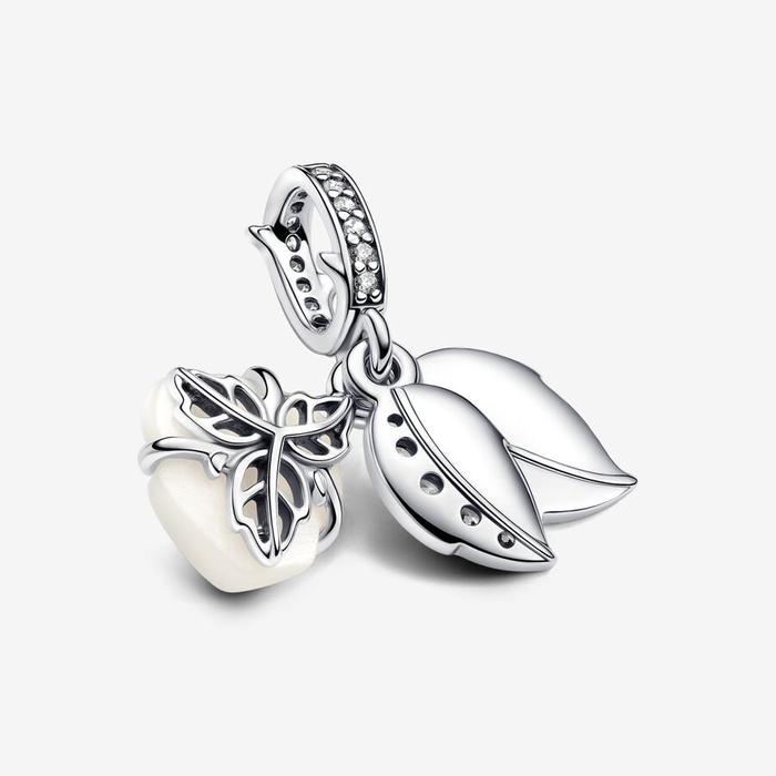 Pendentif Charm Rose Blanche