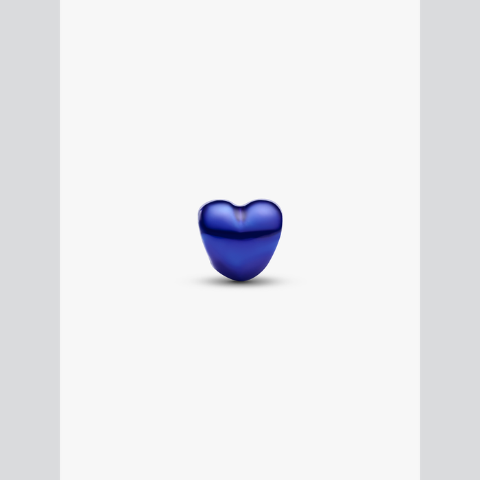Mini Charm Cuore effetto metallico blu