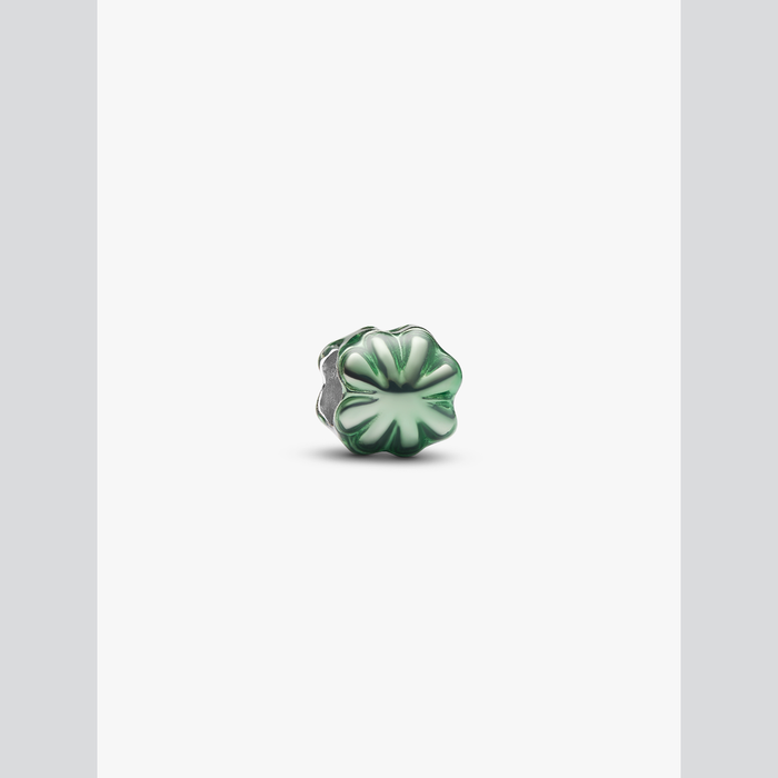 Mini Charm Quadrifoglio effetto metallico verde