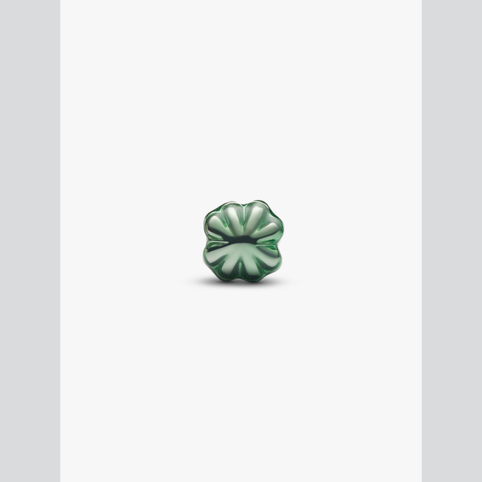 Mini Charm Quadrifoglio effetto metallico verde
