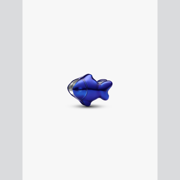 Mini Charm Pesce effetto metallico blu