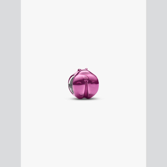 Mini Charm Coccinella effetto metallico rosa