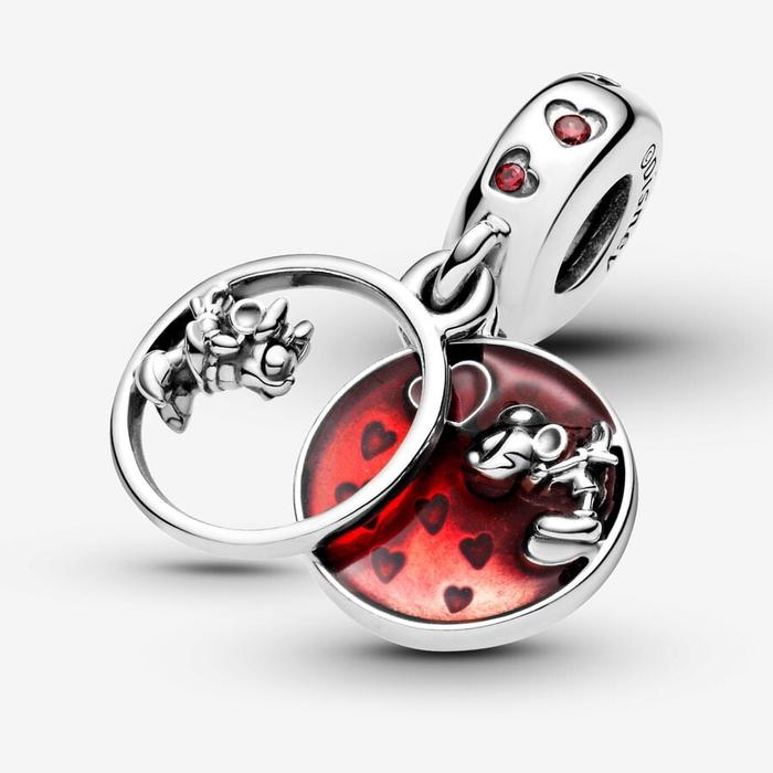 Pendentif Charm Amour et Bisous Disney, Mickey Mouse et Minnie