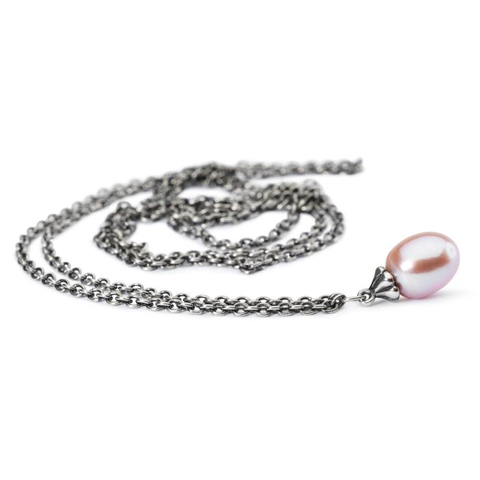 Collier en argent avec perle rose