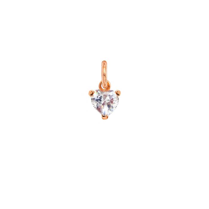 Charm Cuore in Oro e Zirconi