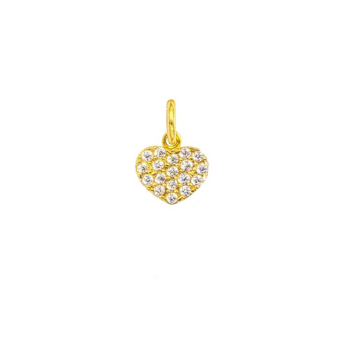 Charm Cuore in Oro e Zirconi
