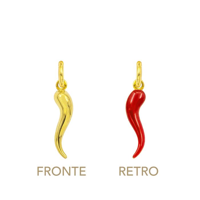 Charm Cornetto in Oro e Smalto Rosso