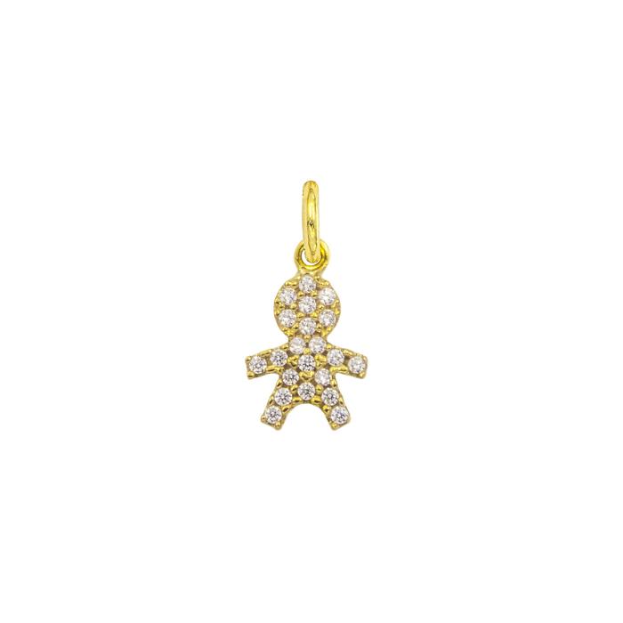 Charm Bambino in Oro e Zirconi