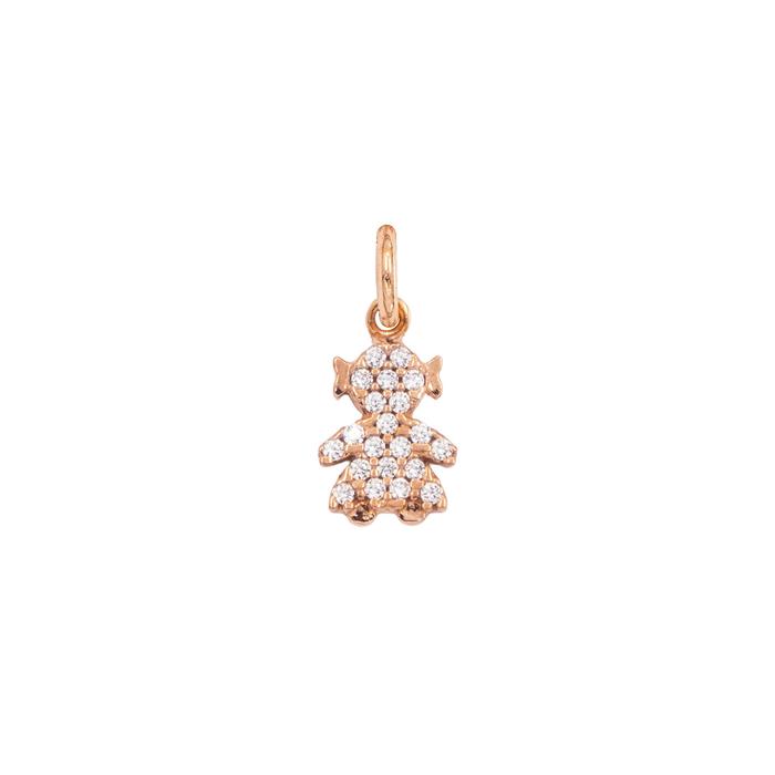 Charm Bambina in Oro e Zirconi