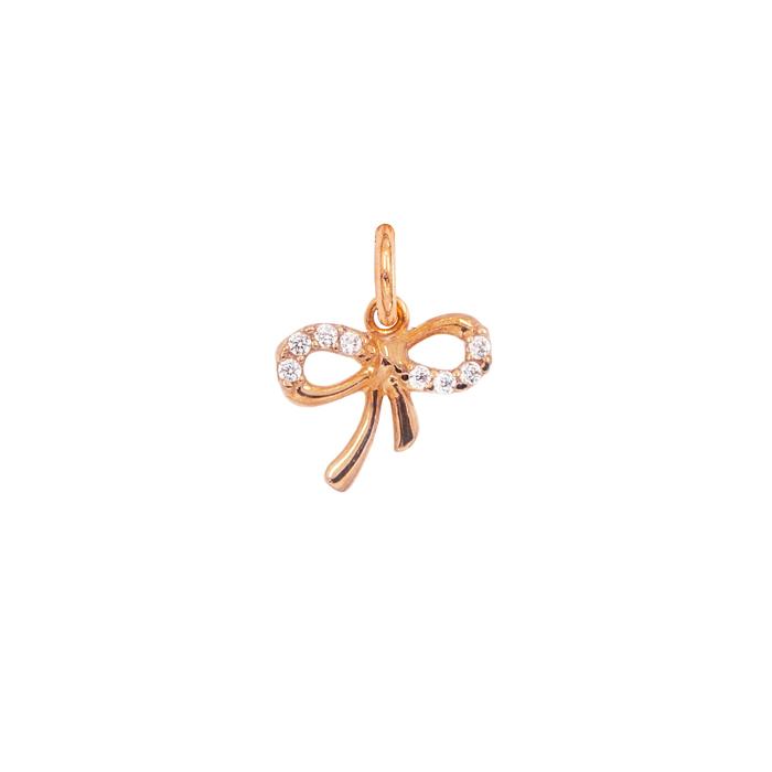 Charm Fiocco in Oro e Zirconi