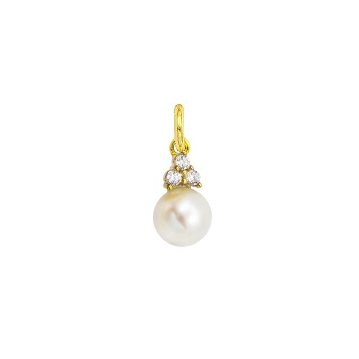 Charm Perla in Oro e Zirconi