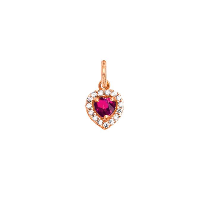Charm Rubino in Oro e Zirconi