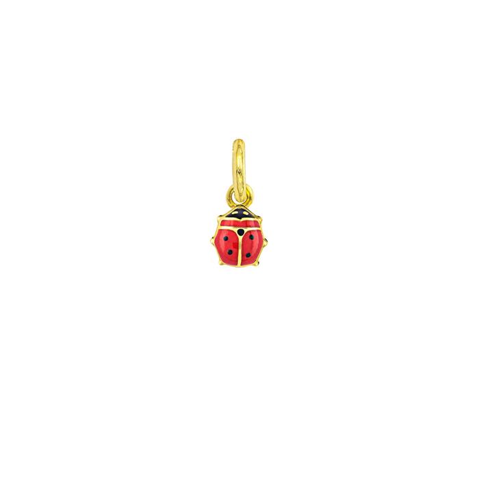 Charm Coccinella in Oro e Smalto Rosso