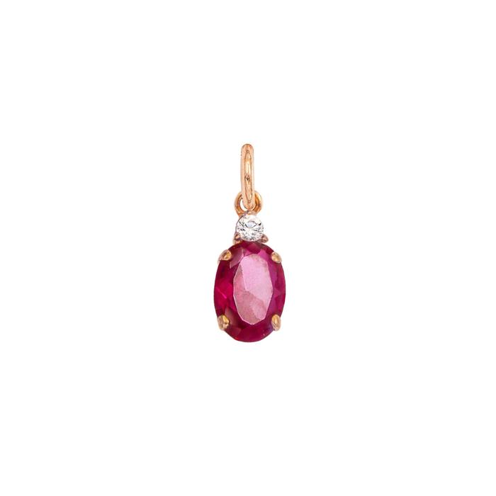Charm Rubino in Oro e Zirconi