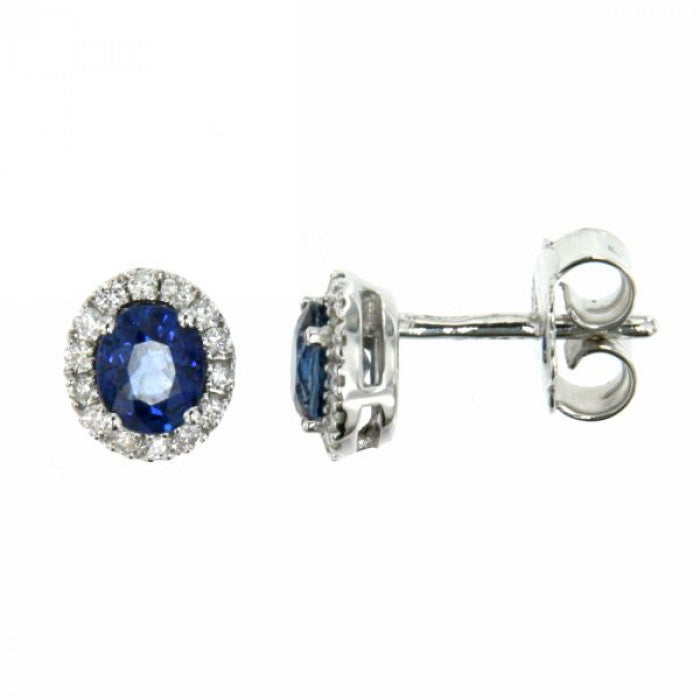 Boucles d'oreilles saphir et laiton