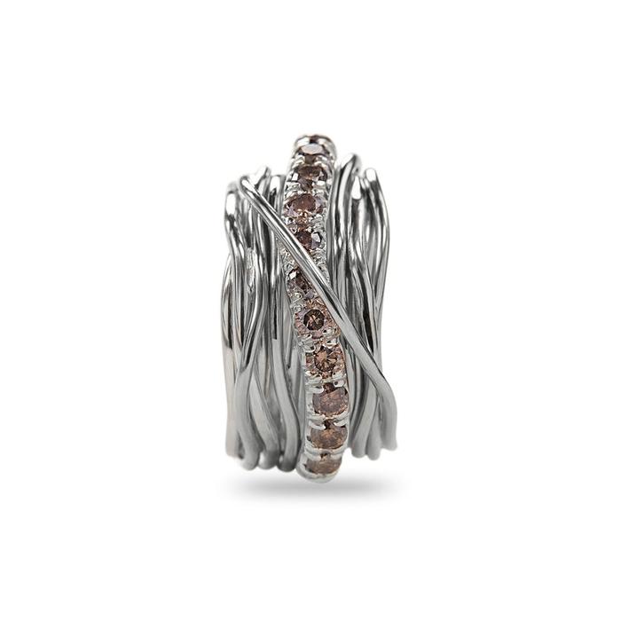 Filodellavita Carato 13 brins en Argent 925 et Diamants Bruns