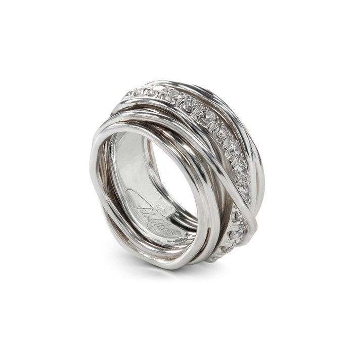 Filodellavita Carato 13 strands in 925 Silver and White Diamonds
