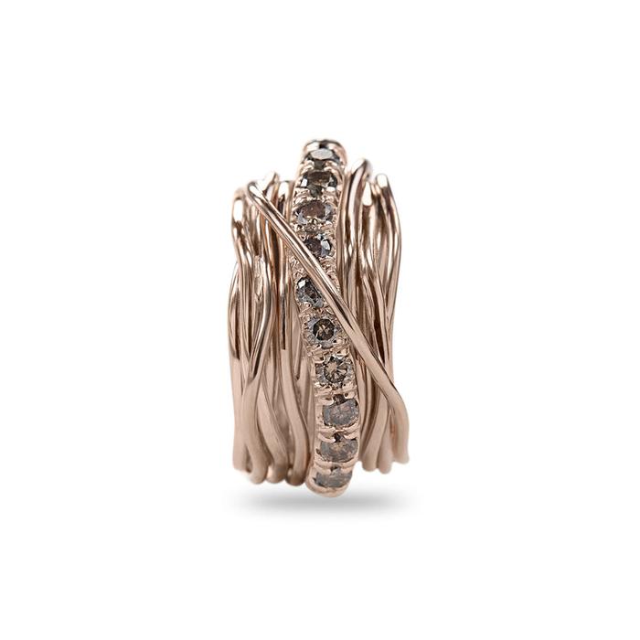 Filodellavita en or rose 13 carats 9 carats et diamants bruns