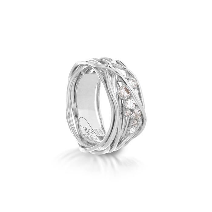 Filodellavita Ten 10 brins en or blanc avec diamants blancs et bruns