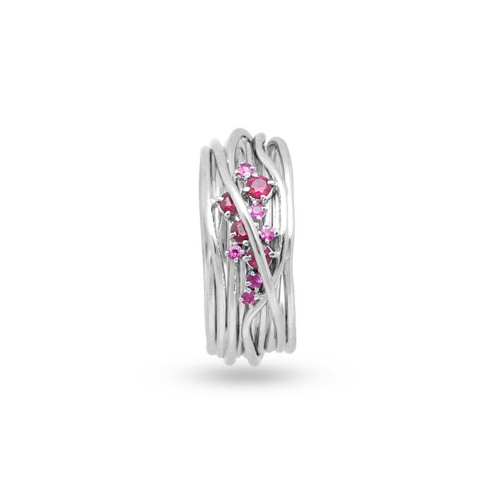 Filodellavita Ten 10 fils en or rose/blanc 18 carats et rubis