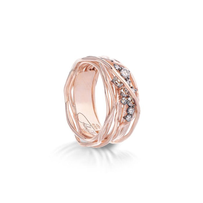 Filodellavita Ten 10 threads in 18kt Rose Gold and Brown Diamonds