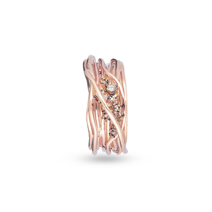 Filodellavita Ten 10 threads in 18kt Rose Gold and Brown Diamonds
