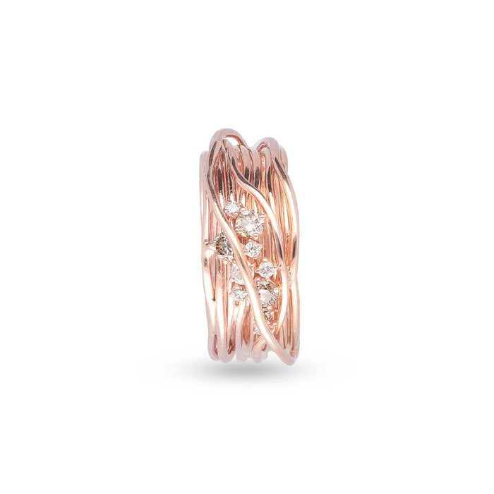 Filodellavita Ten 10 threads in 18kt Rose Gold with White and Brown Diamonds