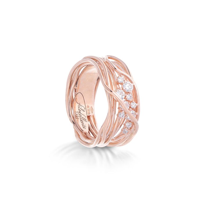 Filodellavita Ten 10 threads in 18kt Rose Gold and White Diamonds