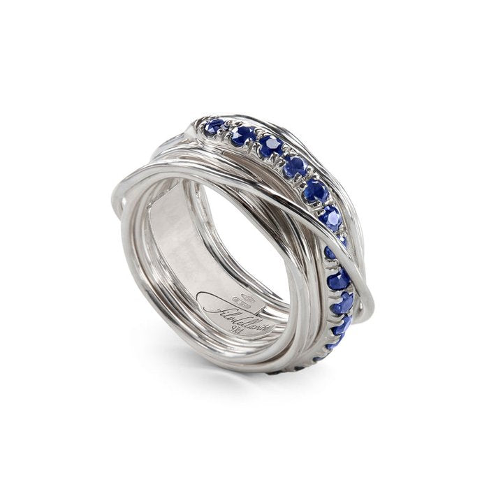 Filodellavita Precious 13 brins en argent 925 et saphirs bleus