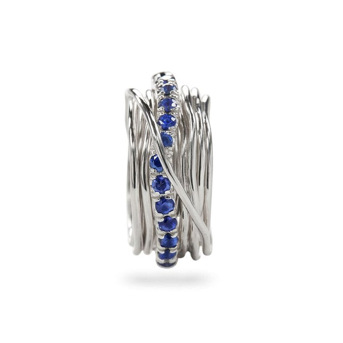 Filodellavita Precious 13 brins en argent 925 et saphirs bleus