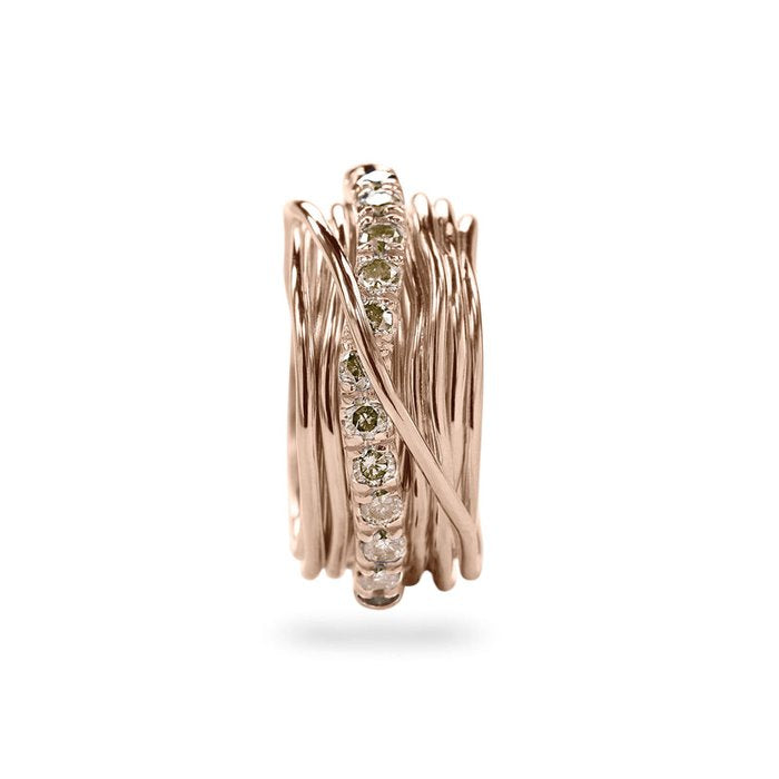 Filodellavita Precious 13 brins en or rose 9 carats et diamants bruns
