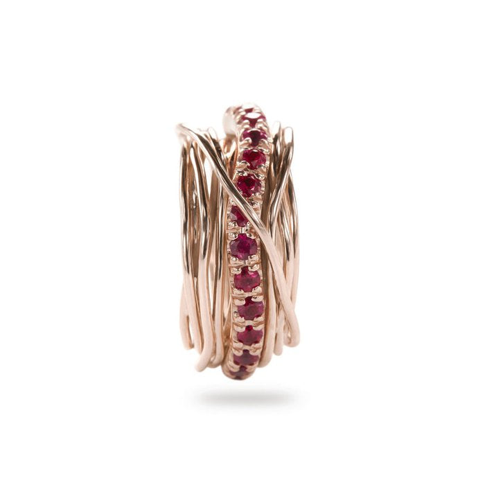 Filodellavita Precious 13 brins en or rose 9 carats et rubis