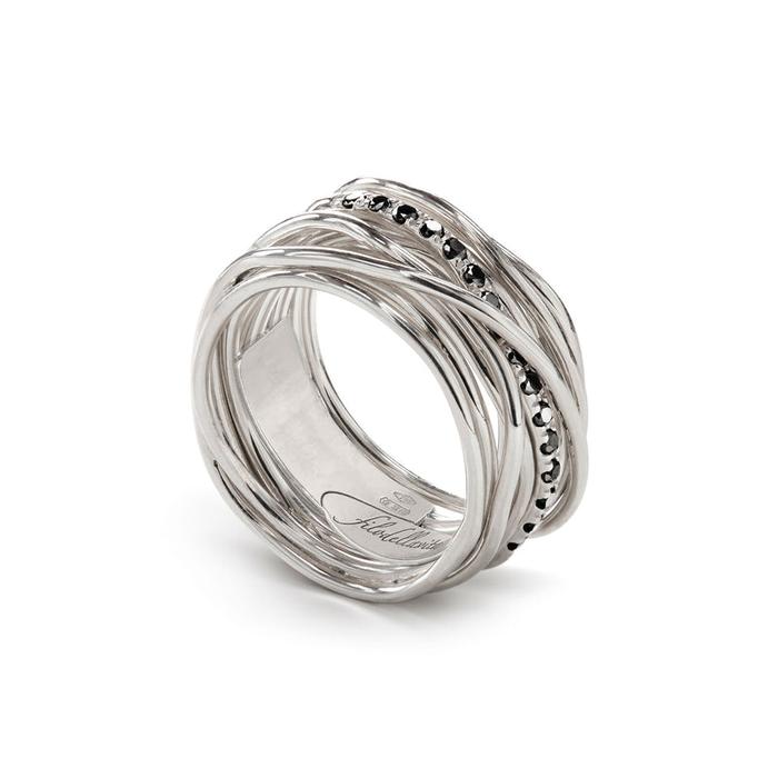 Filodellavita Classic 13 brins en argent 925 et diamants noirs